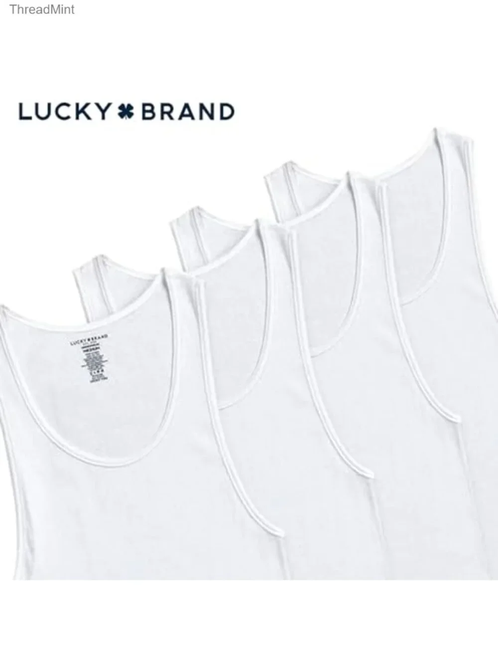 4-Pack Mens Cotton Blend Ribbed Tank Top Undershirt Tag Free